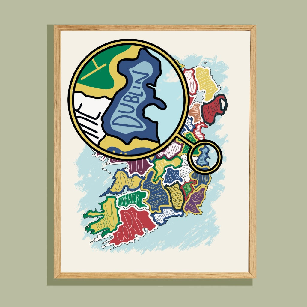 Ireland Map Print – County Colours Edition