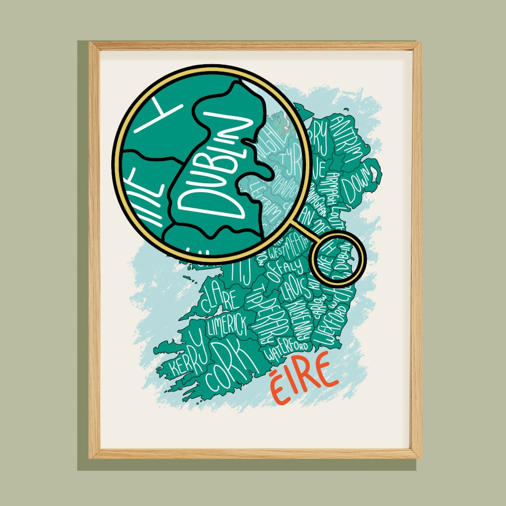 Ireland Map Print – County Names Edition