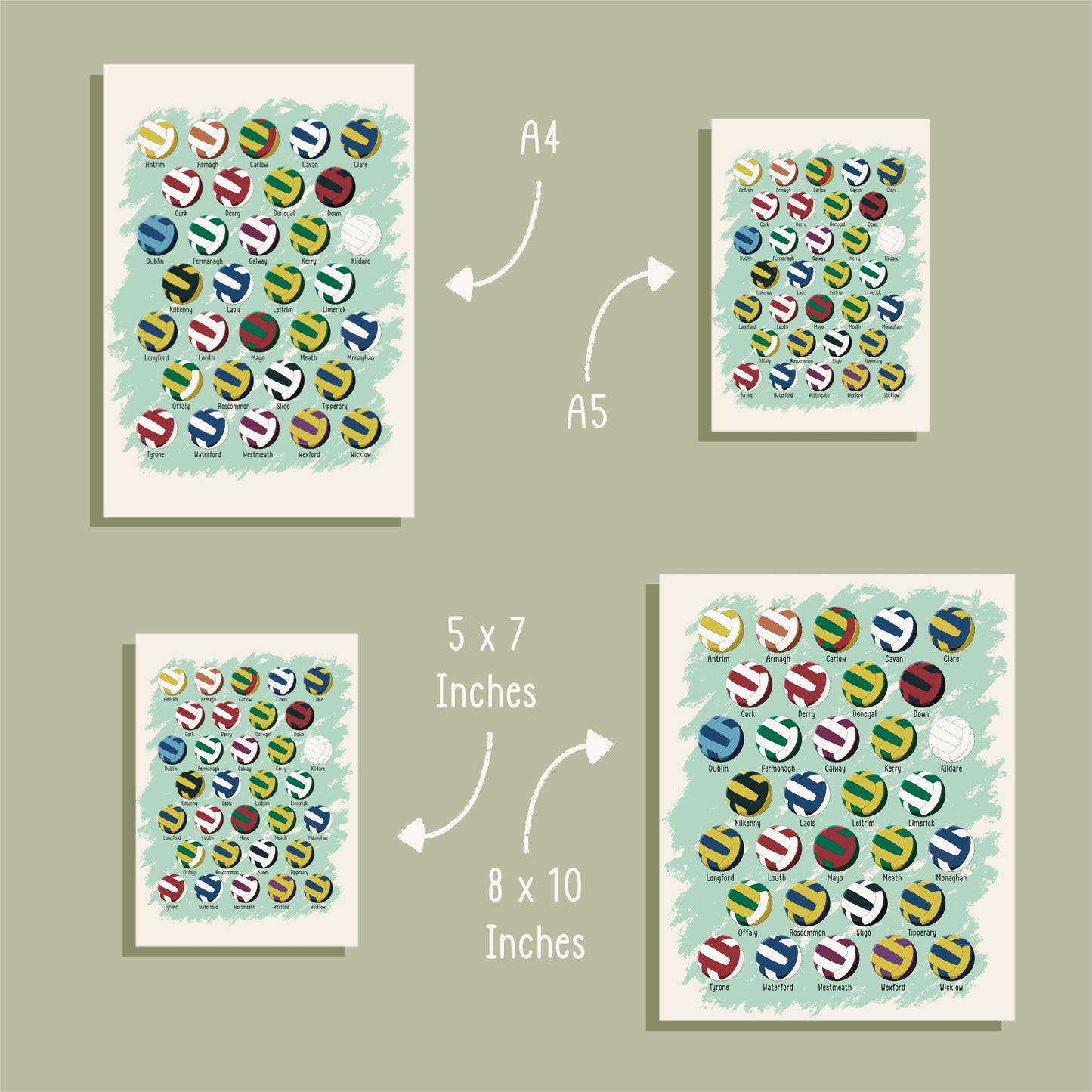 Irish County Gaelic Football Print