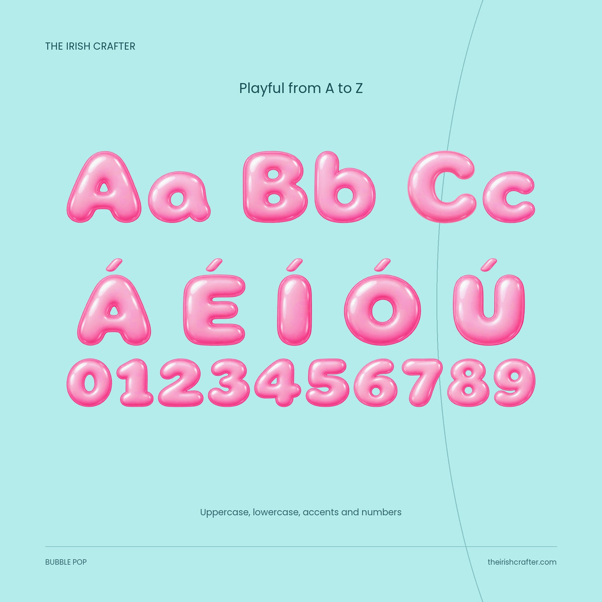 Bubble Pop uppercase, lowercase, fadas and numbers